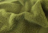 Faux Fur SHERPA FLEECE Sheepskin Fabric Material - FLUFFY OLIVE